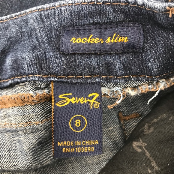 Seven7 Rocker Slim Dark Wash Mid Rise Bootcut Denim Jeans Size 8 - Picture 7 of 9